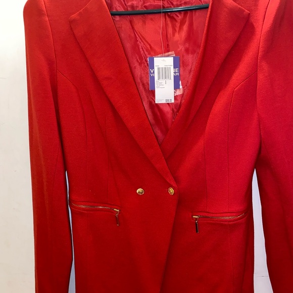 Vivienne Tam Red Double Breasted Blazer - Picture 2 of 11